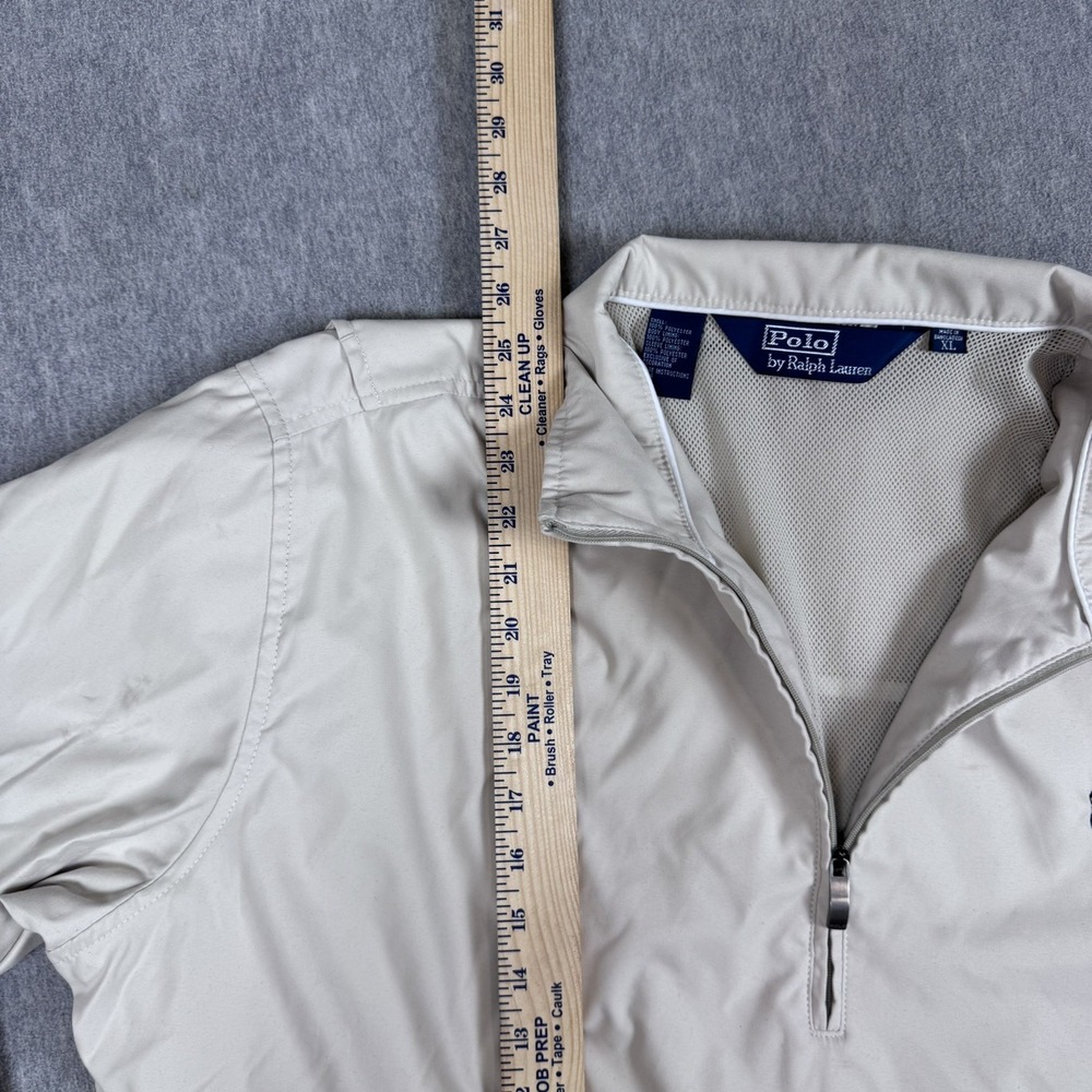 Polo Ralph Lauren 1/4 Zip Pullover Jacket Mens XL Beige Mesh Lined Windbreaker - Picture 6 of 12